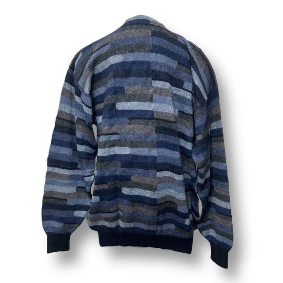 Peru Unlimited L Alpaca Wool Sweater Blue Multicolor Pullover Crew Neck NWT - Picture 3 of 8